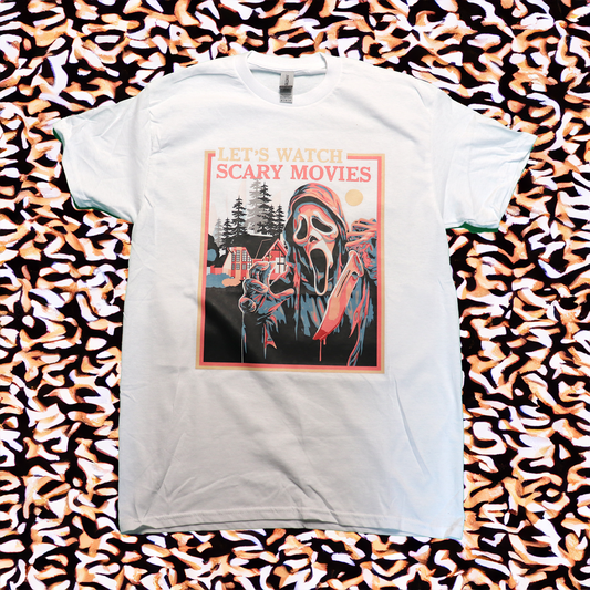 Womens LET'S WATCH SCARY MOVIES T-Shirt