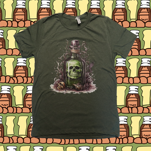 Womens SKULL AND BOTTLE DESIGN T-Shirt