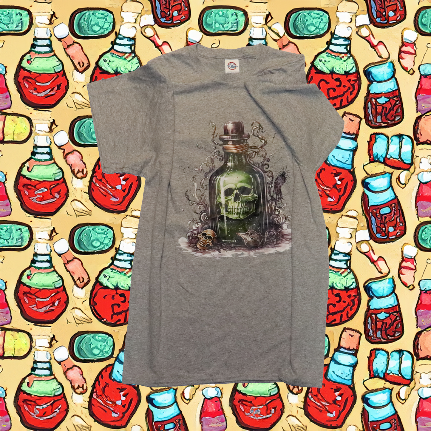 Womens SKULL AND BOTTLE DESIGN T-Shirt