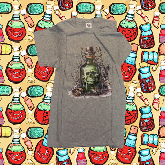 Womens SKULL AND BOTTLE DESIGN T-Shirt