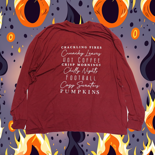 Womens CRACKLING FIRES T-Shirt | Long-Sleeve