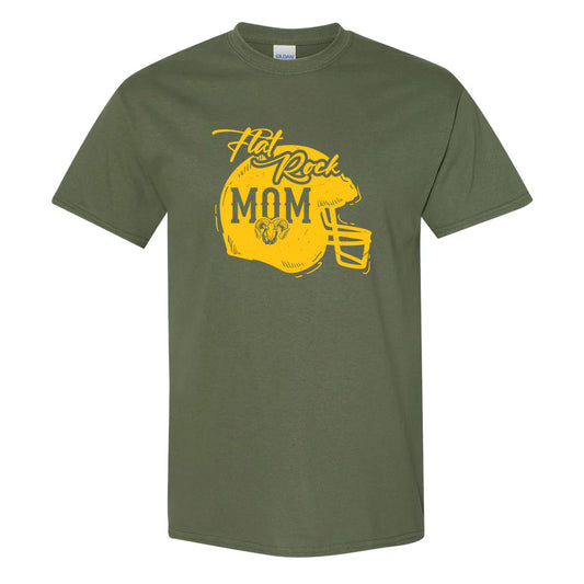 Flat Rock Rams Mom T-Shirt | Football Team Helmet Design
