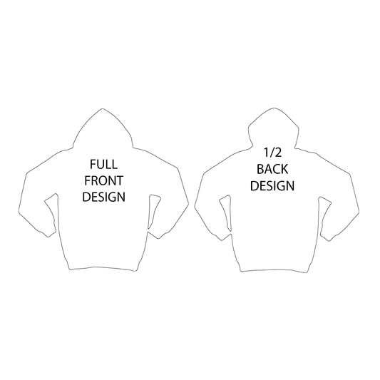 Hoodie | Full Front and 1/2 Back Design | Gildan