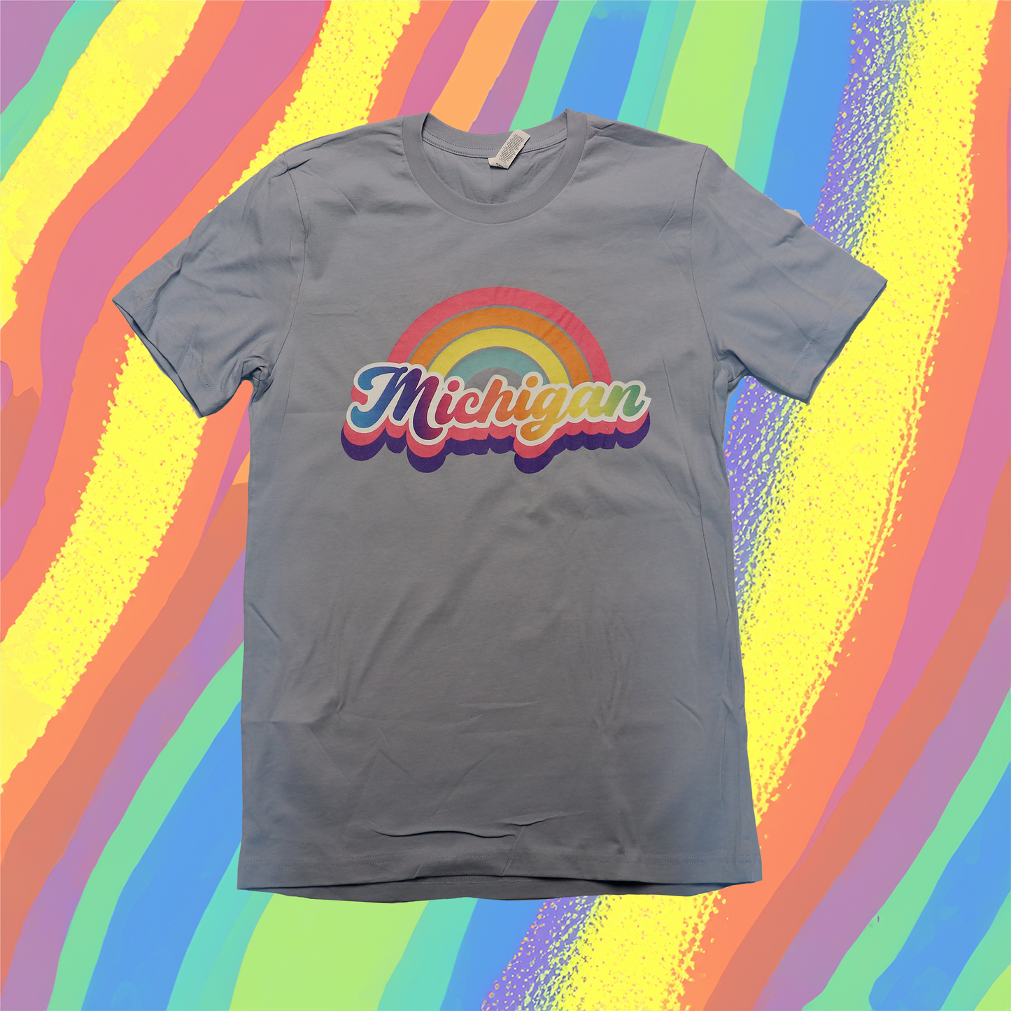 Womens MICHIGAN RAINBOW T-Shirt