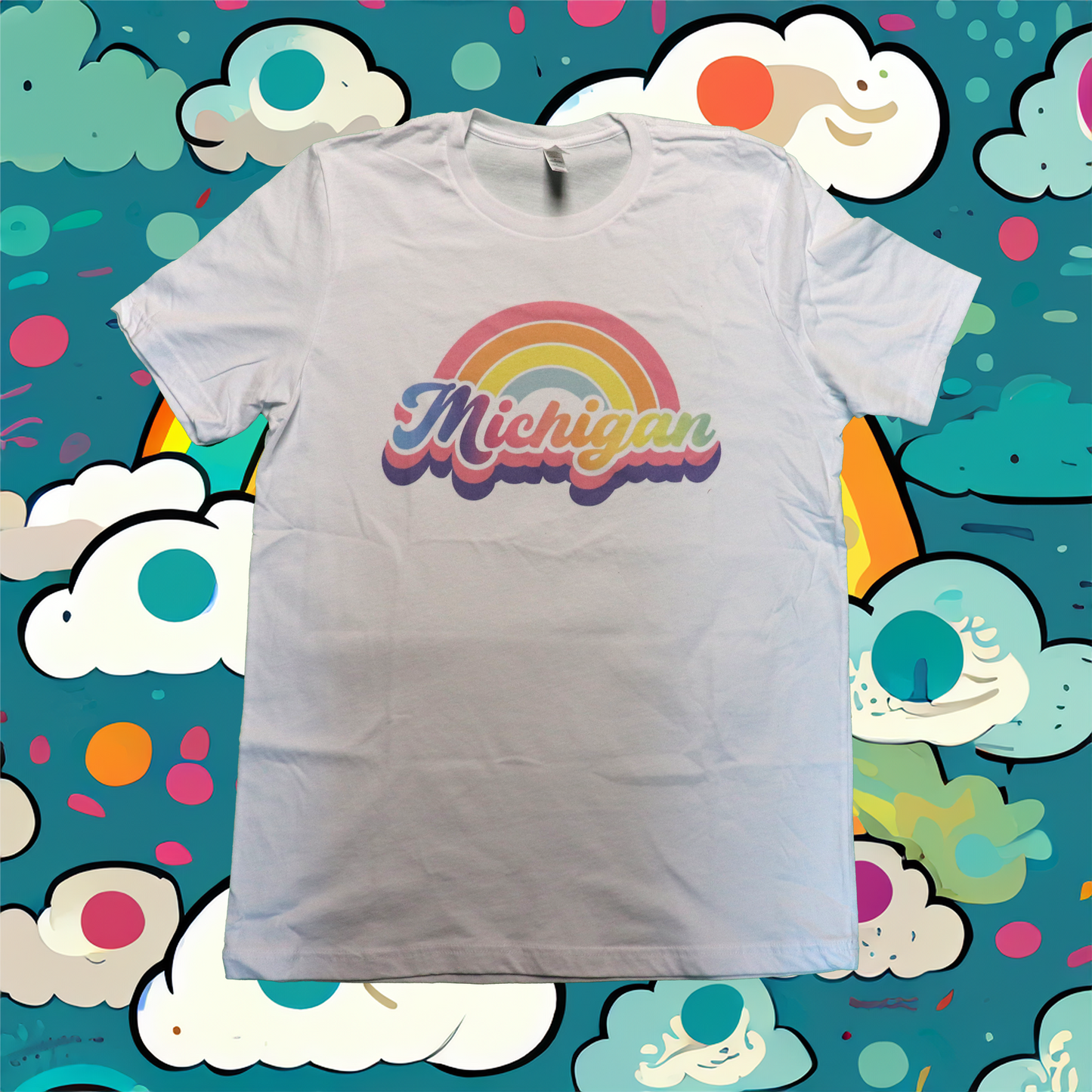 Womens MICHIGAN RAINBOW T-Shirt