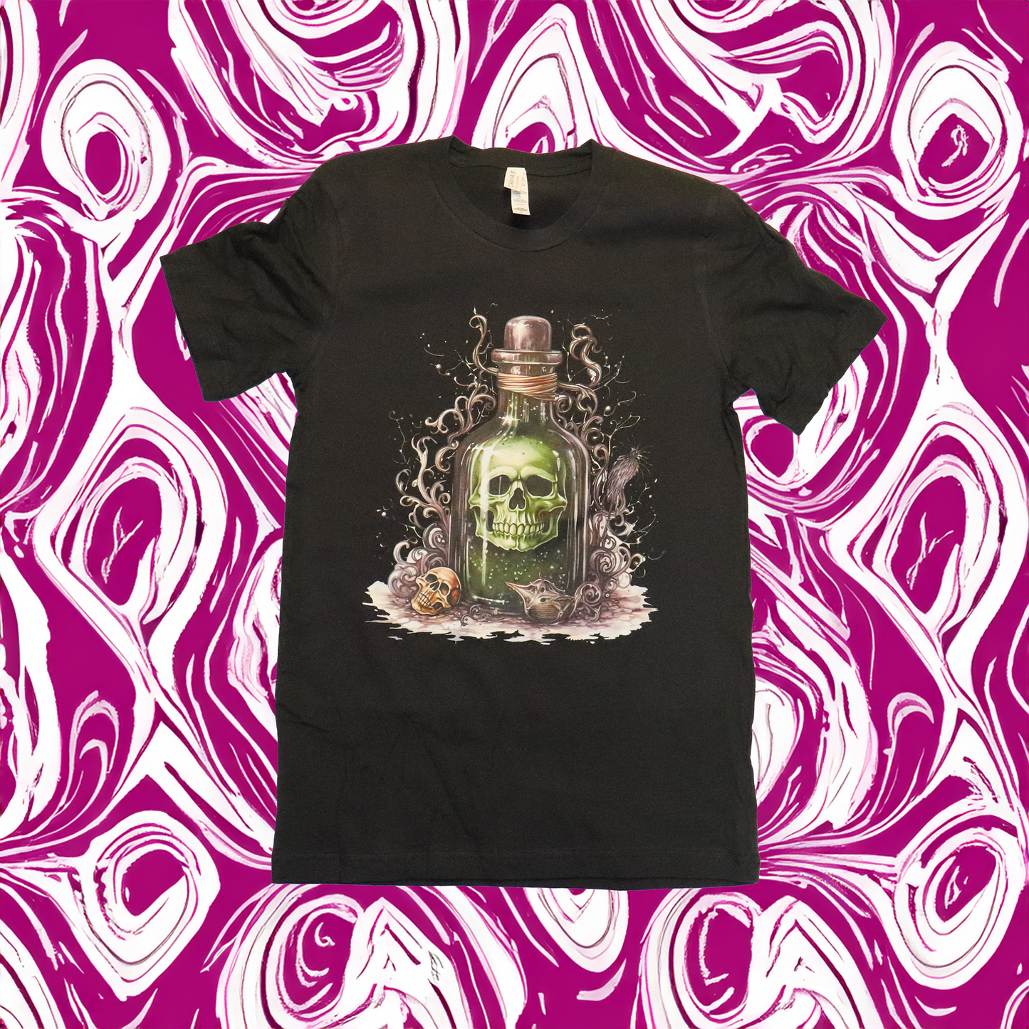 Womens SKULL AND BOTTLE DESIGN T-Shirt